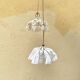 Fabric, glass, brass portable lamp, 3m cable