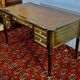 Louis XVI style desk, mahogany, tan leather