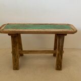 Pair of small benches in raw wood of winemaker