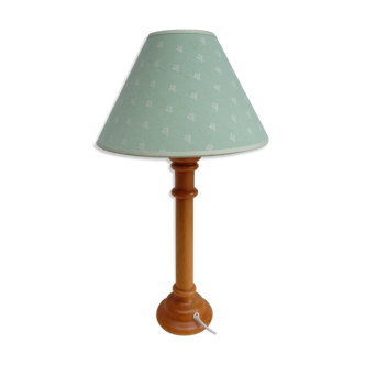 Lampe de table pied bois tourné
