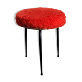 Vintage red moumoute tripod stool