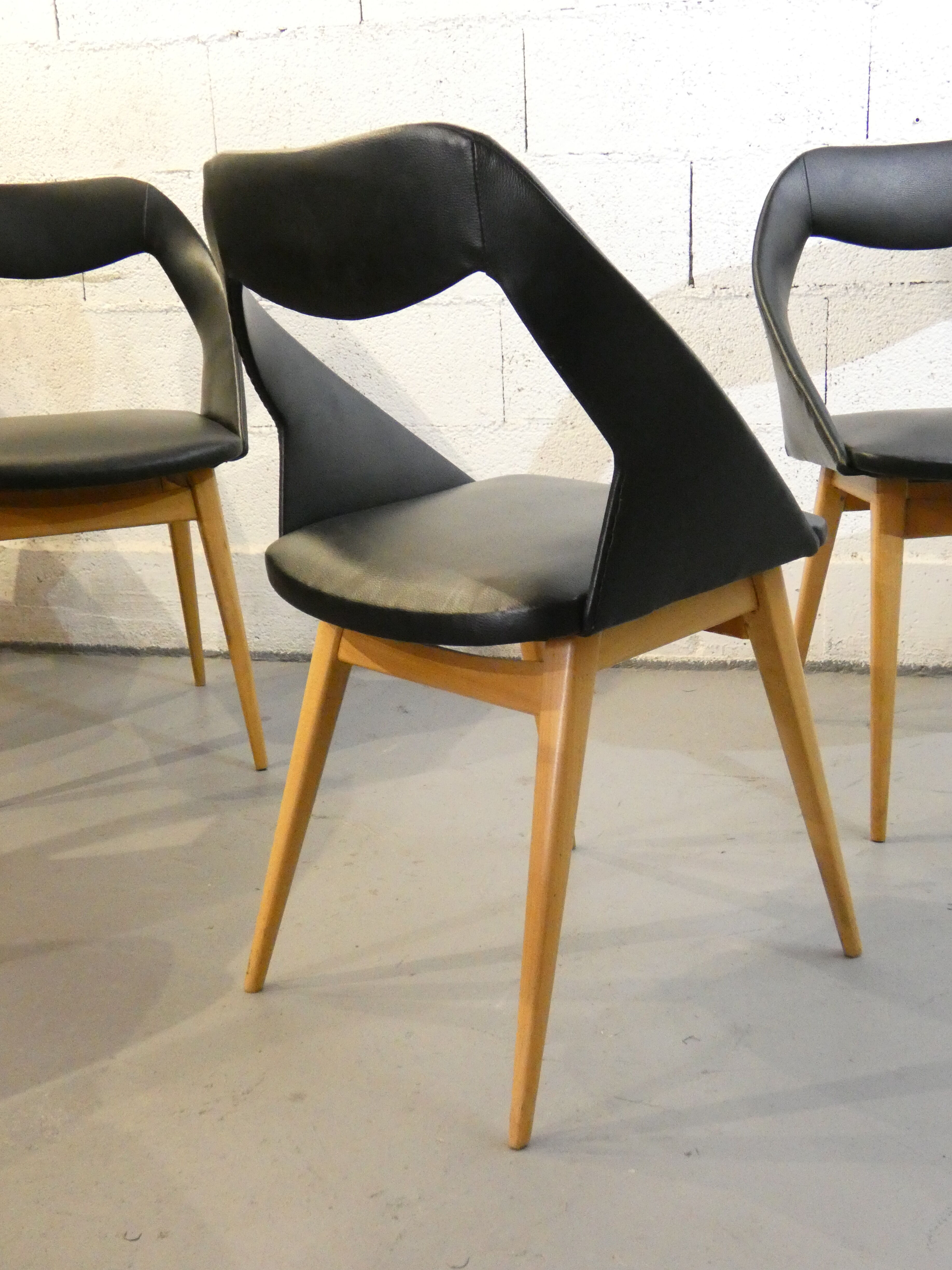Série de 6 chaises de Louis Paolozzi édité par Zol 1950
