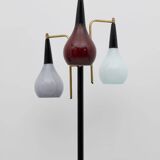 Stilnovo Mid Century Modern Italian Brass And Colored Glass Floor Lamp, 50