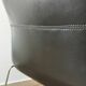 Black leather armchairs, Italian design, 70s (X2)