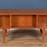 Retro danish 1960s mid century two sided desk with bookcase