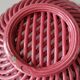 Trellis basket in pink ceramic