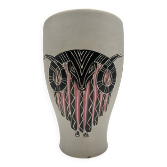 Ceramic vase by Raymond Chastagnol, Vallauris France, 1950