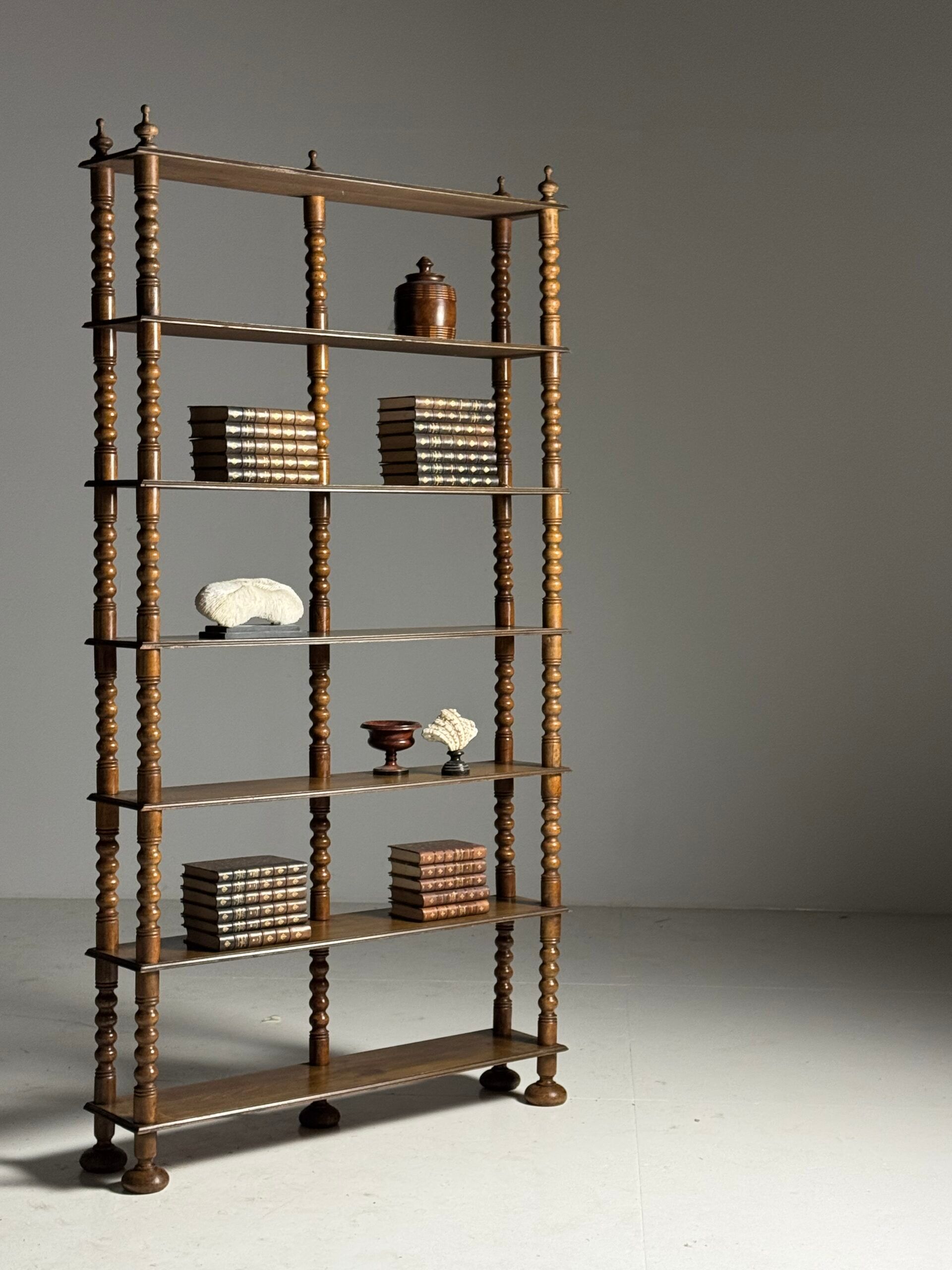 Bobbin bookcase French antique