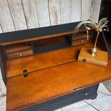 Wooden and black secretary desk