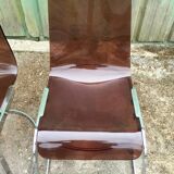 Chairs in plexiglas with chrome metal base