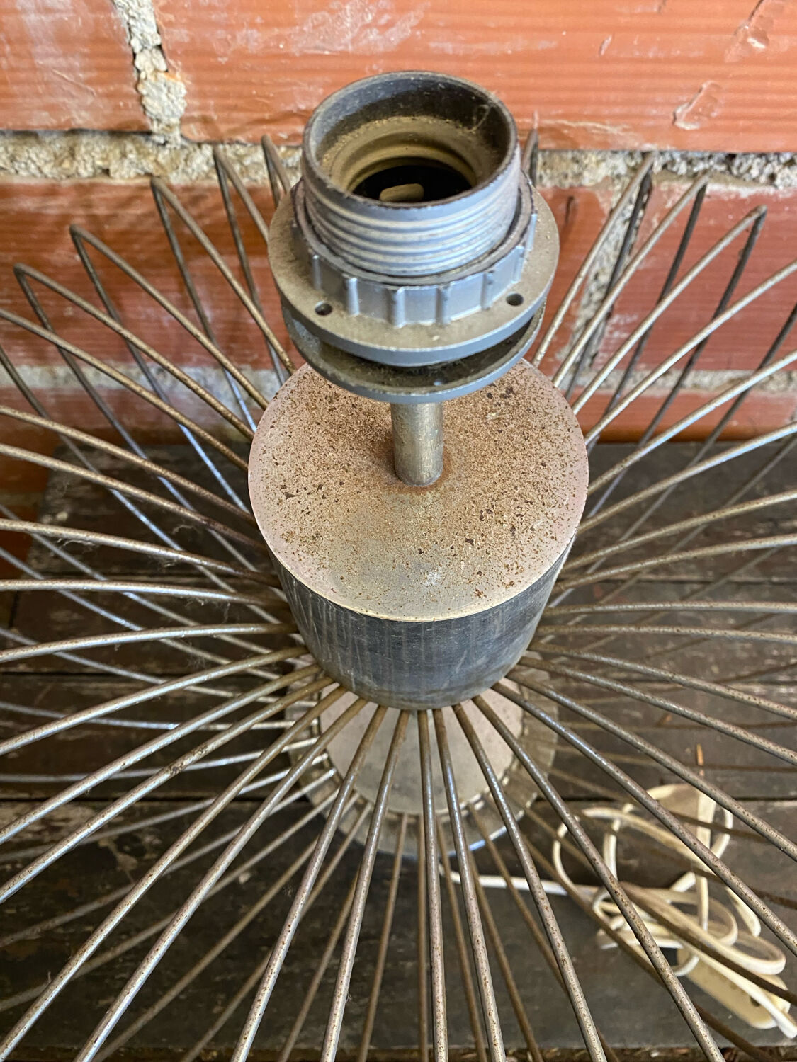Chrome Metal Wire Space Age Lamp Base 1970s Vintage #D82