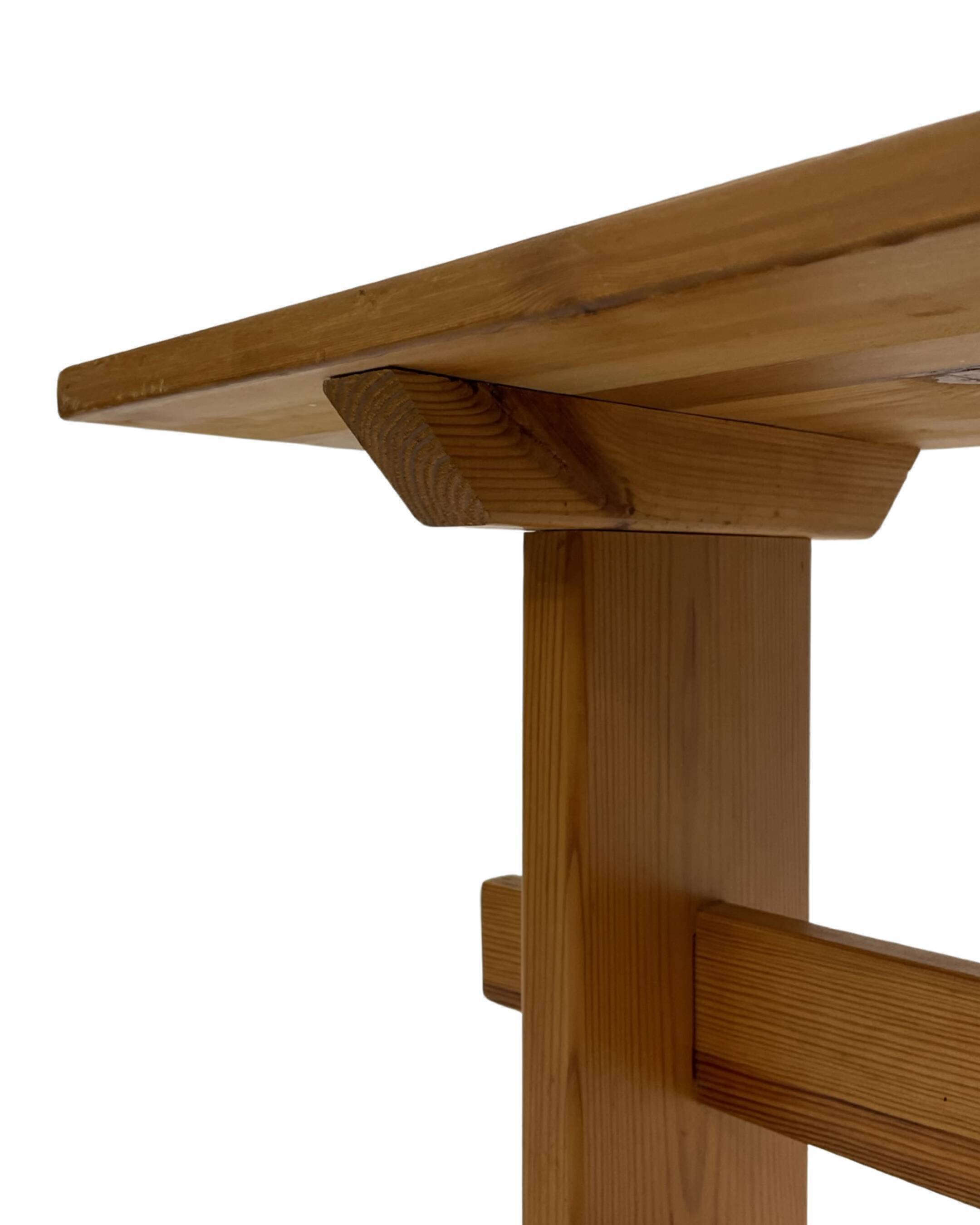 Vintage Scandinavian modern pinewood bench from the 1960's