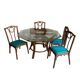 Table et chaises en rotin années 70-80