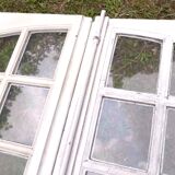Pair of early 19th century white wood castle windows