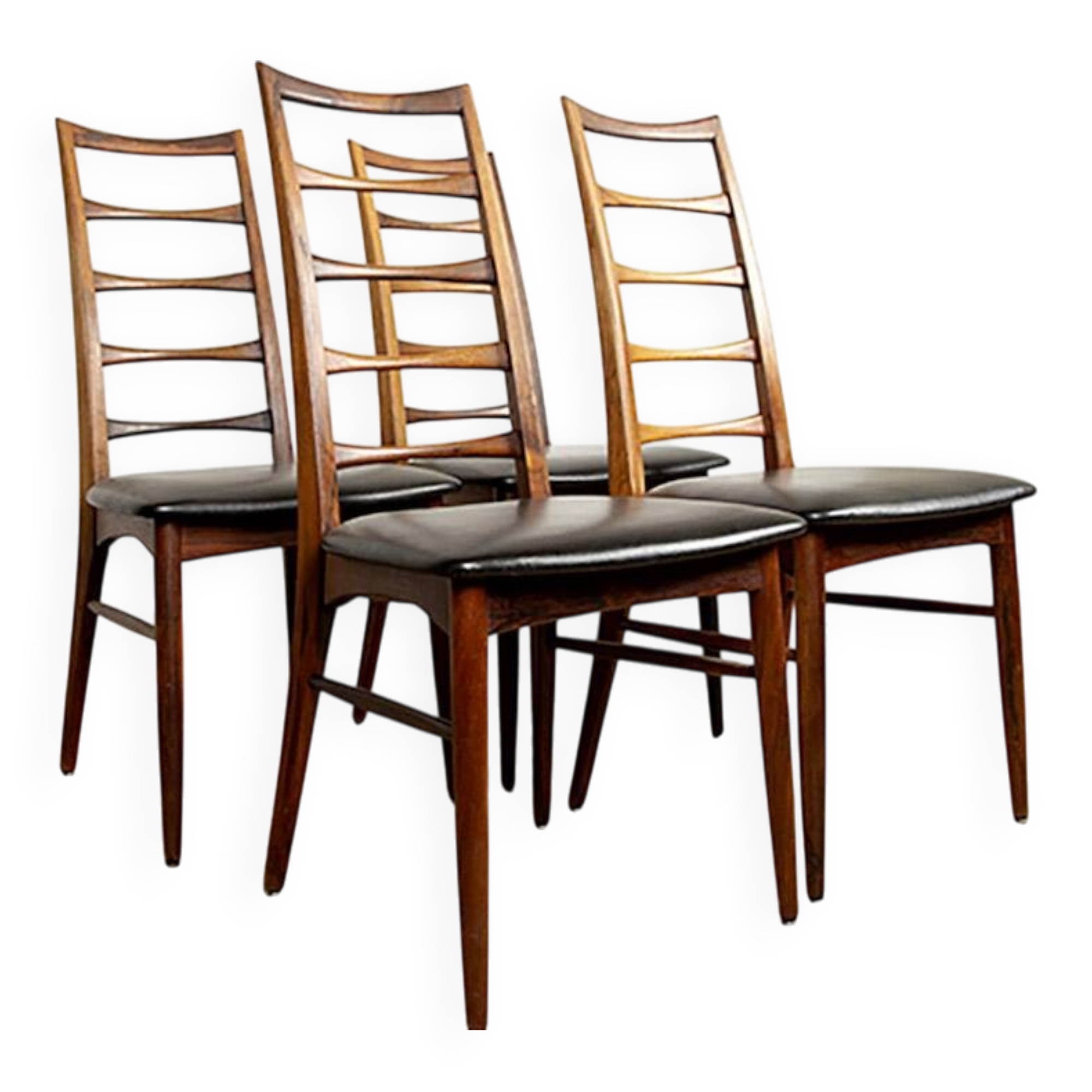 Set of 4 Danish Liz chairs in rosewood by Niels Kofoed, 1960s.