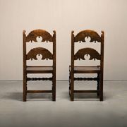 Paire de tabourets/chaises d'appoint anciens du Yorkshire en chêne massif, Angleterre, XVIIIe siècle