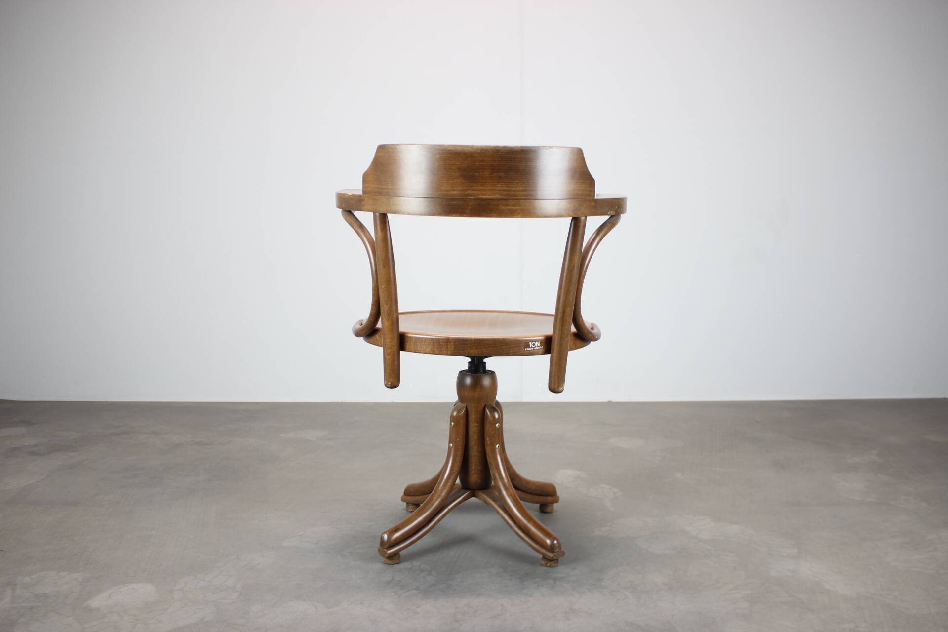 1993 ton czechoslovakia bentwood swivel armchair in the thonet tradition