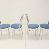 1980s Set of Four Chrome Dining Chairs, Italy