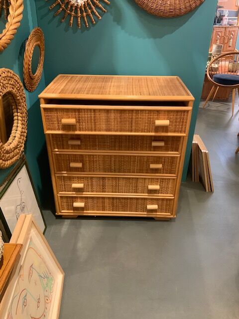 Rattan chest of drawers