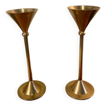 Pair of gold candlesticks