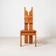 Ensemble unique de 6 chaises de salle à manger en pin, conçu par un architecte brutaliste, Tchèque.