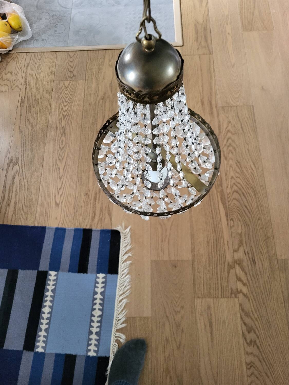 Hot air balloon chandelier with tassels