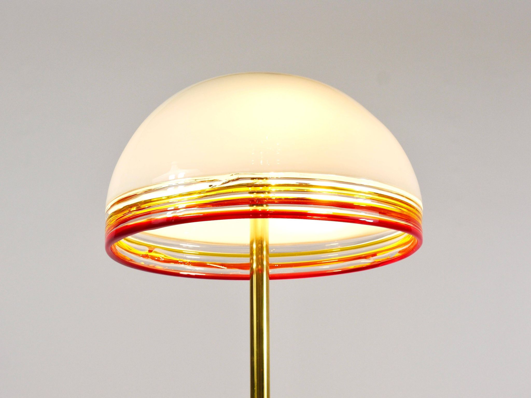 Roberto Pamio Febo floor lamp in marble, brass, and Murano glass by Leucos Italy.