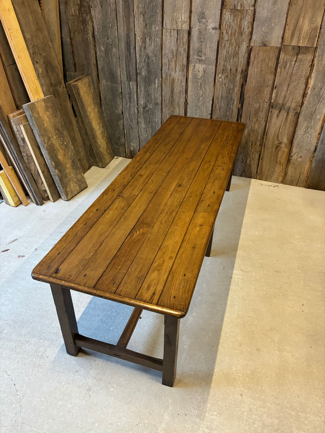 Table de ferme XXL 6 pieds en chêne massif