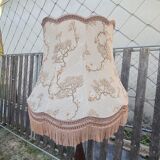 Floor lamp wood and vintage fabrics