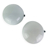 Pair of opaline ball wall lights, half-spheres, 1960s, vintage