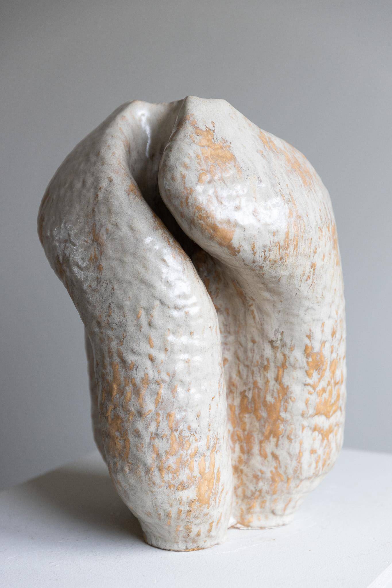 Large stoneware floor vase in ceramic by Danish artist Ole Victor, 2022.