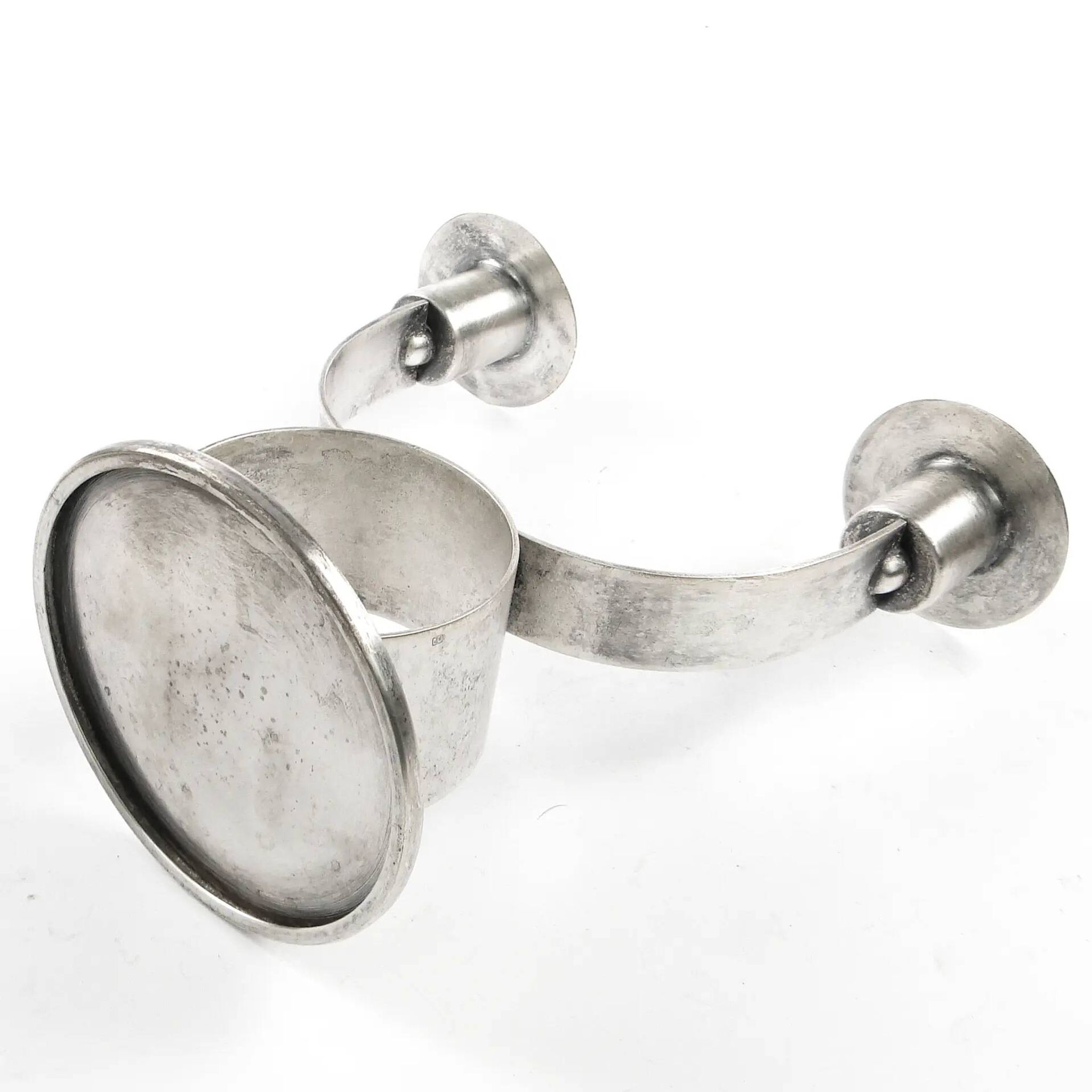 Art Deco two-arm candlestick, metal, WMF, Germany, 1930s
