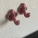 Pink enameled cast iron bathroom set
