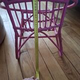 Pink rattan children's armchair