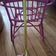 Pink rattan children's armchair