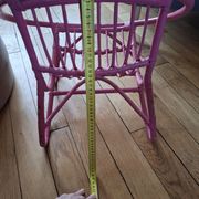 Fauteuil enfant en rotin rose