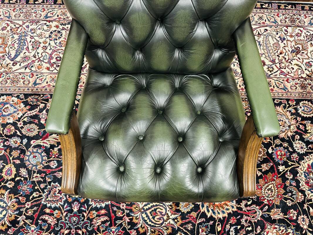 Chaise de bureau classique chesterfield president chair verte