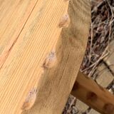 Table basse tripode pin massif brut 1960