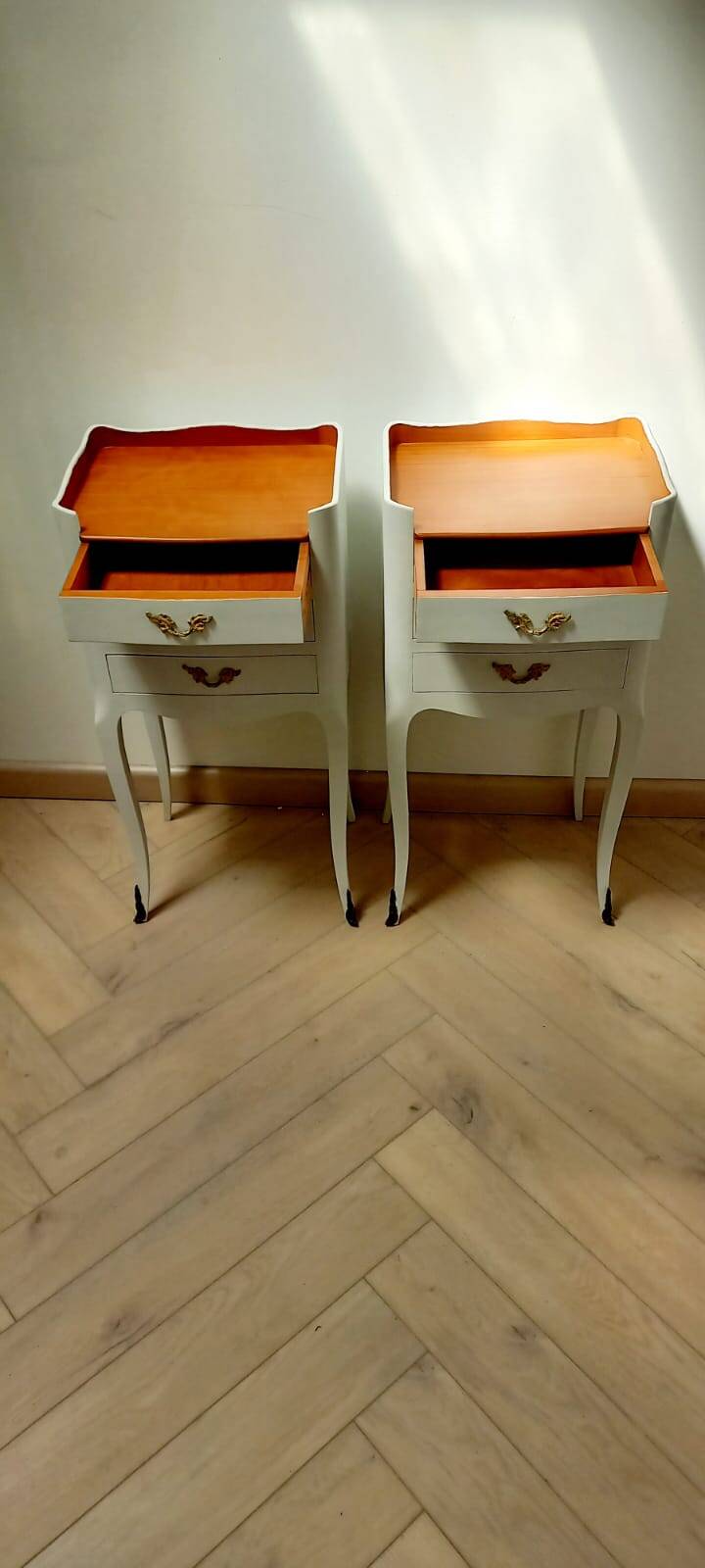 Pair of antique bedside tables