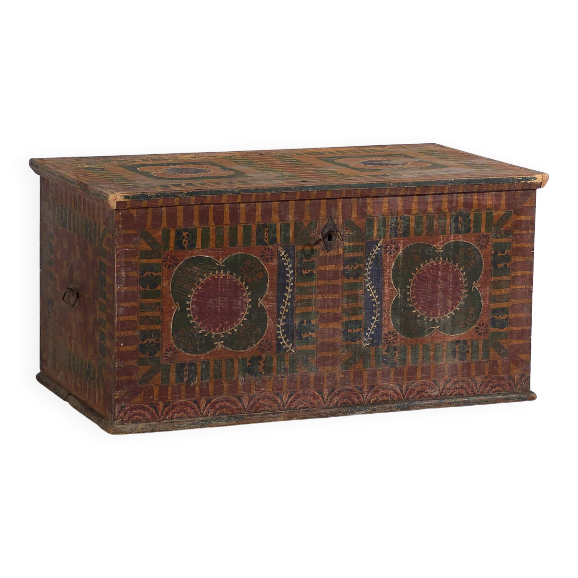 Large antique hand-painted trunk (c.1900) #50