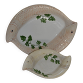 2 antique Italian ceramic fish dishes