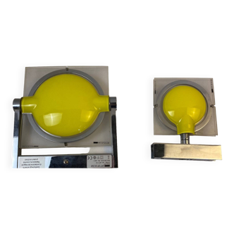 Pair of yellow Keplero wall lights
