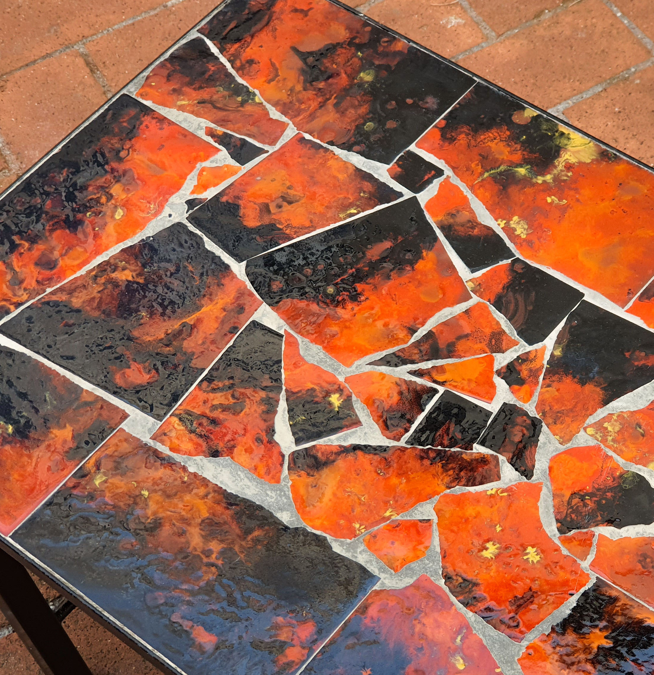 Lava Vallauris ceramic tile coffee table 1960