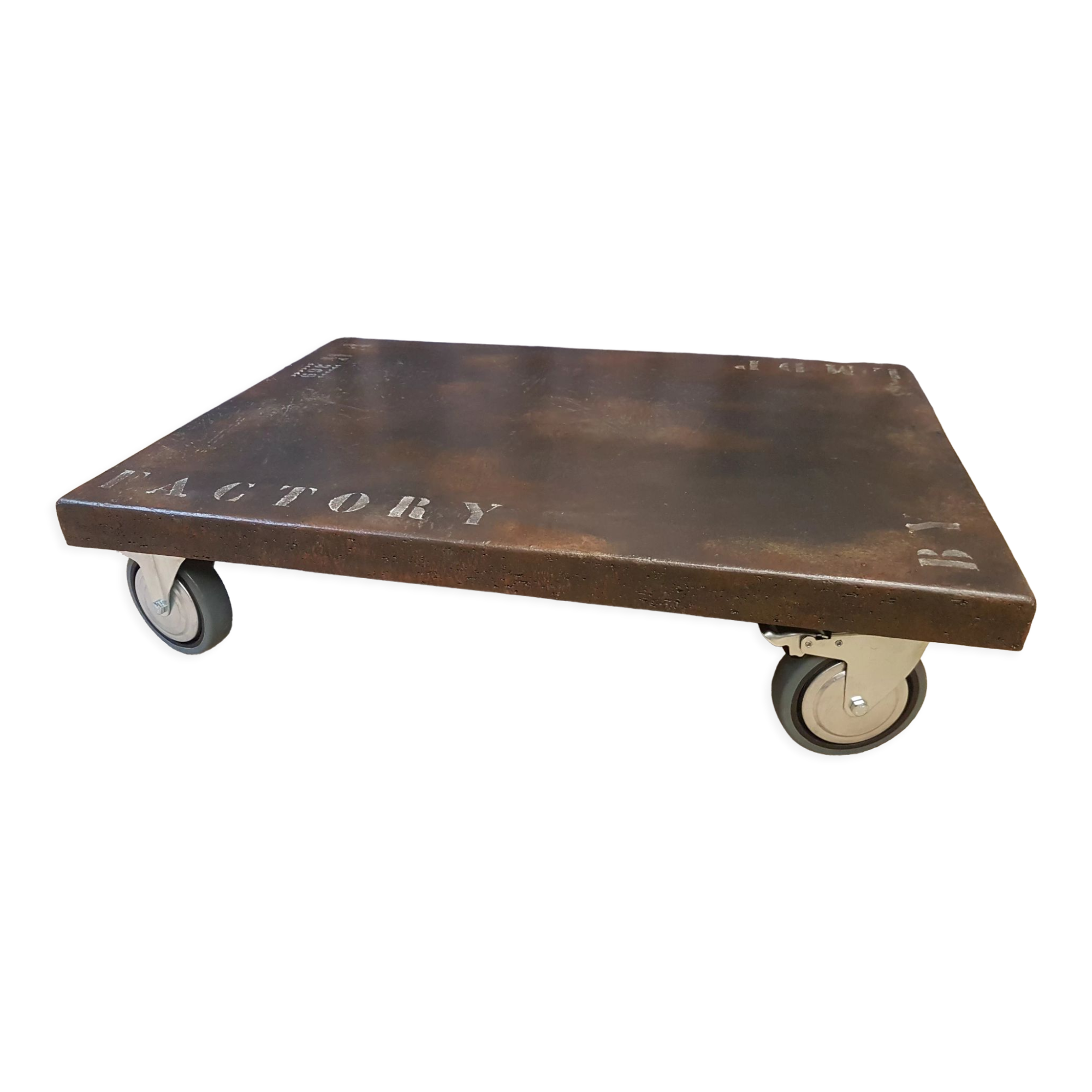 Coffee table on Industrial style wheels