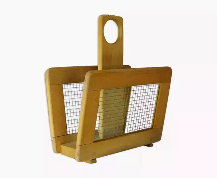 Wooden and glass magazine rack