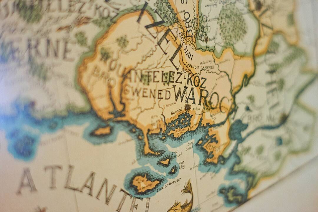 Old Map of Brittany By Derveaux Daniel Etching