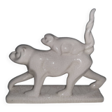 Sculpture céramique craquelée animalière art déco La Louvière