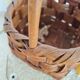 Old wood basket and natural fibers