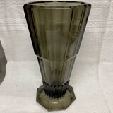 Josef hoffmann art deco design smoked glass vase