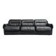 Black leather 3 seat sofa by Dreipunkt, 1970s